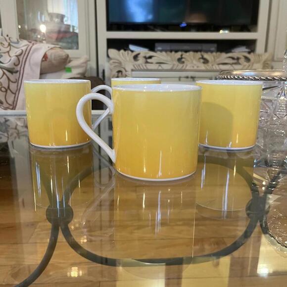Lynn Chase Designs Vtg ACCENTS Yellow Ombré Porcelain Ceramic Coffee‎ Cups 1998 - Picture 5 of 9